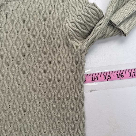 Tahari Sweater Womens M Pullover Long Sleeve Lightweight Stretchy Cotton Neutral - Picture 8 of 9